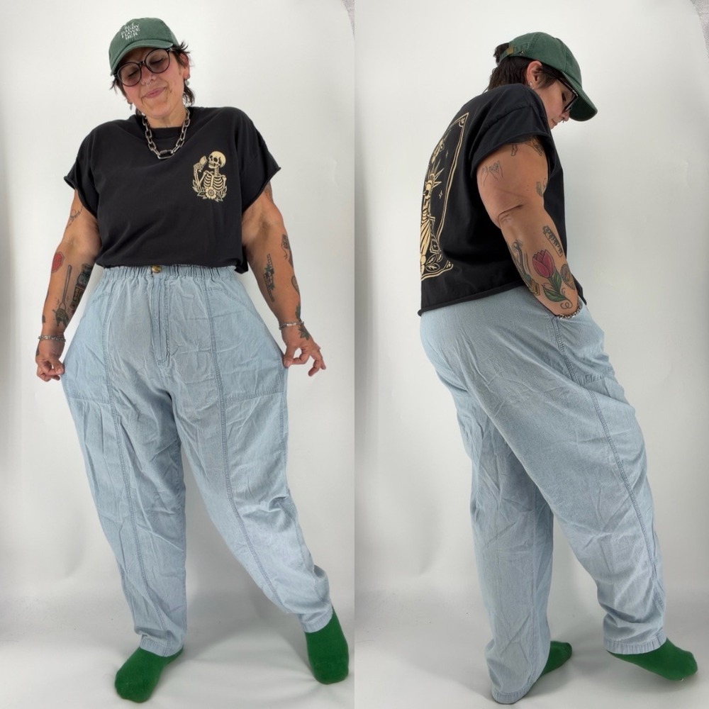 Vintage Dress Barn woman high rise pants 90s smocked waist utility plus size 22